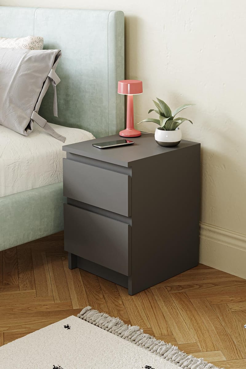 Nightstand Hanah Home Antrasitt - Antrasitt - Møbler - Bord - Avlastningsbord & sidobord - Sengebord & nattbord