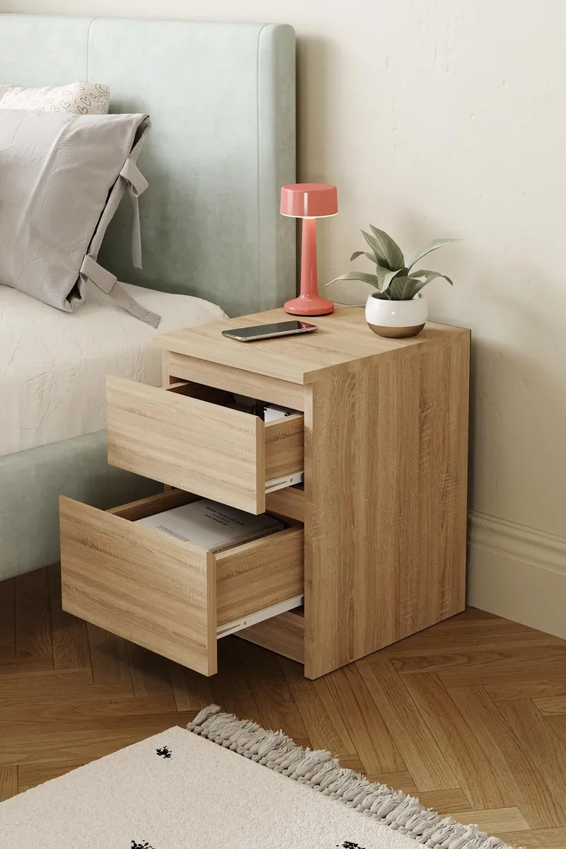 Nightstand Hanah Home Sonomo eik - Møbler - Bord - Avlastningsbord & sidobord - Sengebord & nattbord