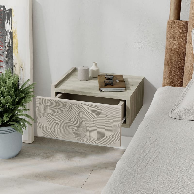 Nilena Nattbord 38 cm - Sandstein travertin - Møbler - Bord - Avlastningsbord & sidobord - Sengebord & nattbord