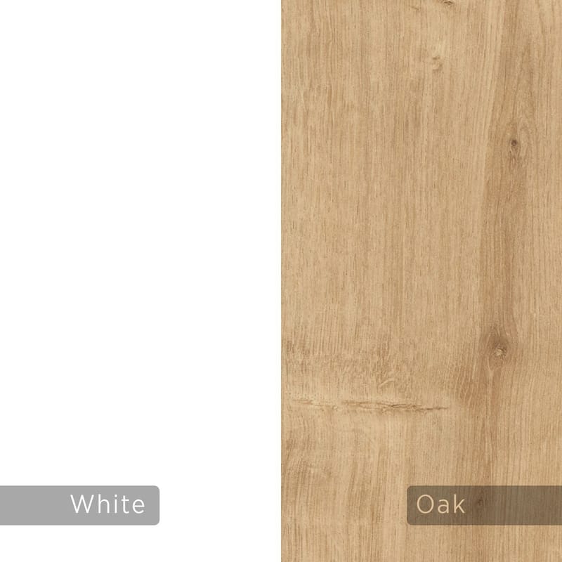 Nilena Veggmontert Nattbord 38 cm med Tre- og Eikutseende, Oppbevaring med Skuff - Hvit/Beige - Møbler - Bord - Avlastningsbord & sidobord - Sengebord & nattbord