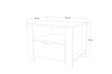Nordhs Nattbord 60 cm - Lys brun/Hvit - Møbler - Bord - Avlastningsbord & sidobord - Sengebord & nattbord