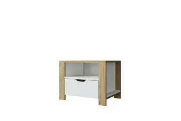 Nordhs Nattbord 60 cm - Lys brun/Hvit - Møbler - Bord - Avlastningsbord & sidobord - Sengebord & nattbord