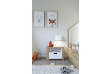 Nordhs Nattbord 60 cm - Lys brun/Hvit - Møbler - Bord - Avlastningsbord & sidobord - Sengebord & nattbord