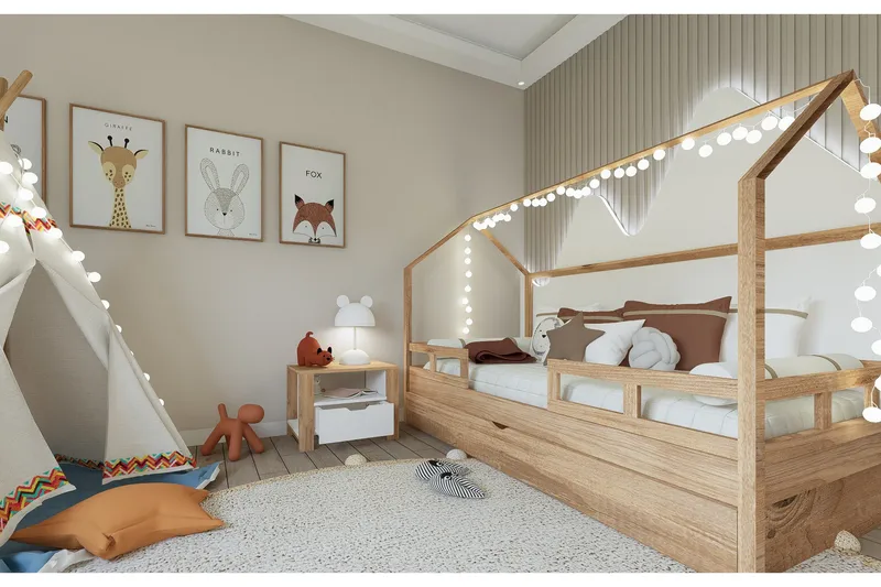 Nordhs Nattbord 60 cm - Lys brun/Hvit - Møbler - Bord - Avlastningsbord & sidobord - Sengebord & nattbord