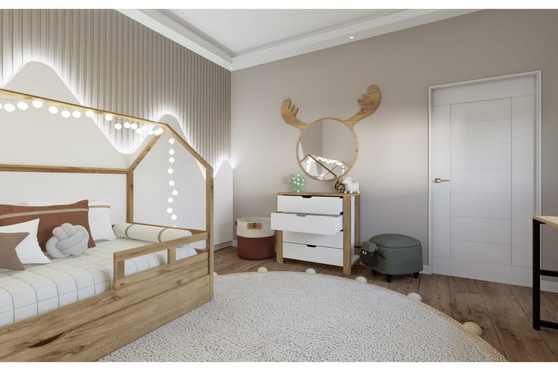 Nordhs Nattbord 60 cm - Lys brun/Hvit - Møbler - Bord - Avlastningsbord & sidobord - Sengebord & nattbord