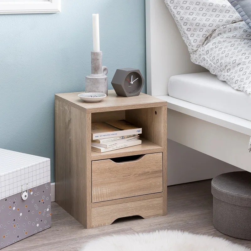 Norira Nattbord 31 cm - lys eik - Møbler - Bord - Avlastningsbord & sidobord - Sengebord & nattbord
