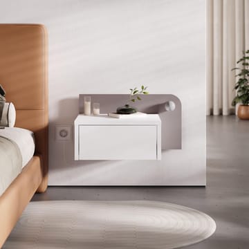 Nosina Nattbord 52 cm - Hvit og lys mokka - Møbler - Bord - Avlastningsbord & sidobord - Sengebord & nattbord