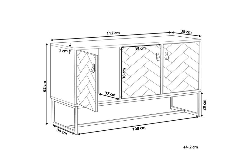Nueva Skjenk 112 cm i Tre - Hvit|Brun|Svart - Oppbevaring - Oppbevaringsmøbler - Sideboard & skjenk