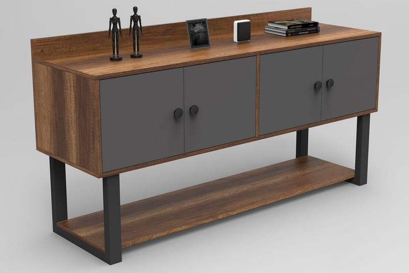 Numandro Avlastningsbord 180 cm - Teak / Antrasitt - Møbler - Bord - Avlastningsbord & sidobord - Konsollbord & gangbord