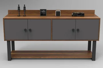 Numandro Avlastningsbord 180 cm - Teak / Antrasitt - Møbler - Bord - Avlastningsbord & sidobord - Konsollbord & gangbord