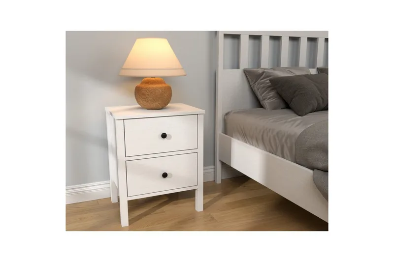 Odelis Nattbord 50 cm - Natur/Hvit - Møbler - Bord - Avlastningsbord & sidobord - Sengebord & nattbord