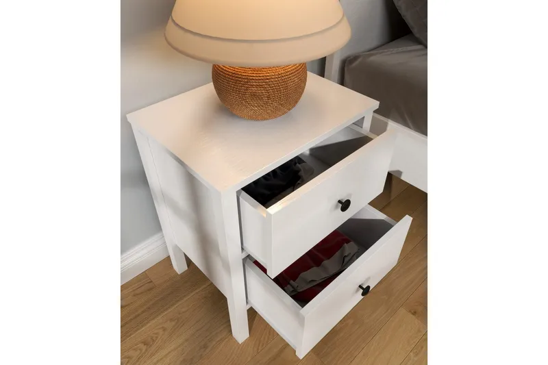 Odelis Nattbord 50 cm - Natur/Hvit - Møbler - Bord - Avlastningsbord & sidobord - Sengebord & nattbord