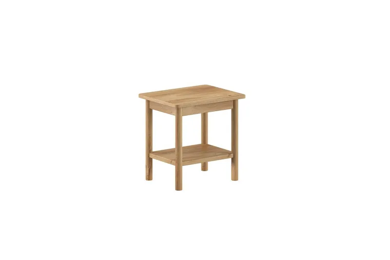 Oliv Nattbord 50 cm med Oppbevaring i Tre med Eikeutseende, Trefarget