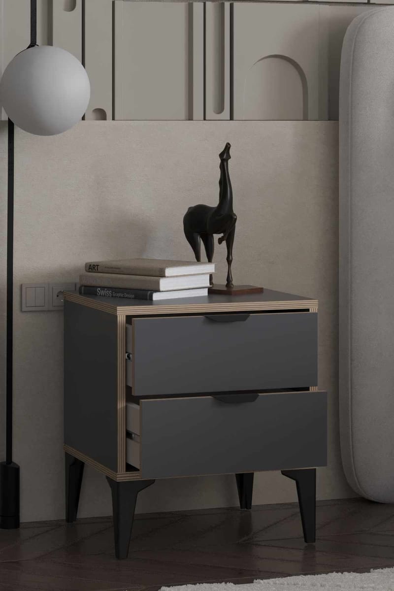 Olyros nattbord 45 cm - Antrasitt - Møbler - Bord - Avlastningsbord & sidobord - Sengebord & nattbord