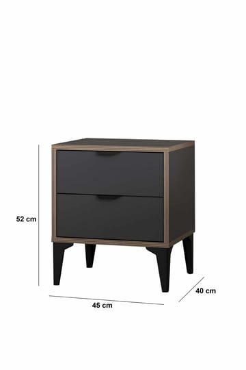 Olyros nattbord 45 cm - Antrasitt - Møbler - Bord - Avlastningsbord & sidobord - Sengebord & nattbord