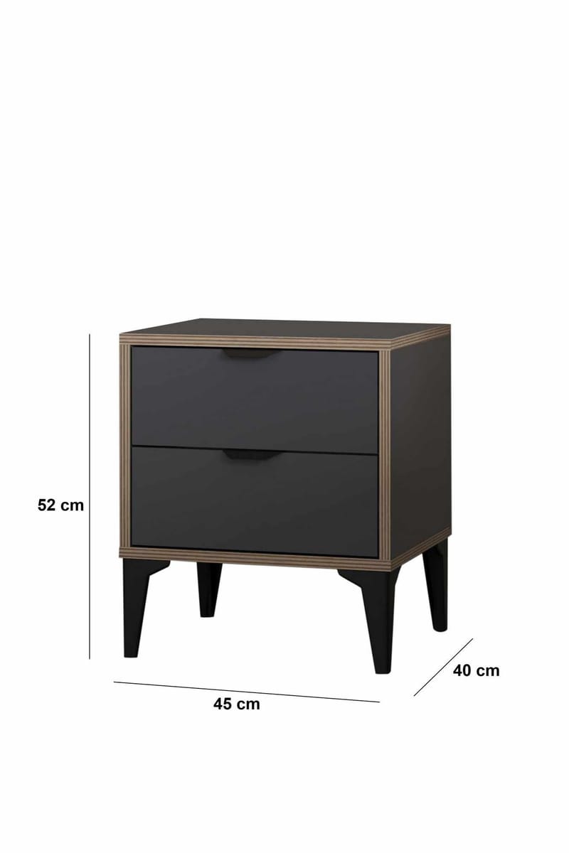 Olyros nattbord 45 cm - Antrasitt - Møbler - Bord - Avlastningsbord & sidobord - Sengebord & nattbord