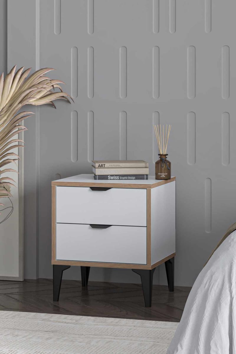 Olyros nattbord 45 cm - Hvit - Møbler - Bord - Avlastningsbord & sidobord - Sengebord & nattbord