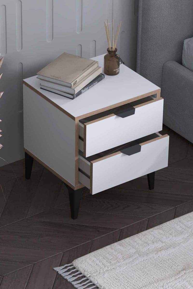 Olyros nattbord 45 cm - Hvit - Møbler - Bord - Avlastningsbord & sidobord - Sengebord & nattbord