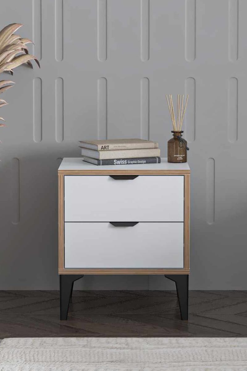 Olyros nattbord 45 cm - Hvit - Møbler - Bord - Avlastningsbord & sidobord - Sengebord & nattbord