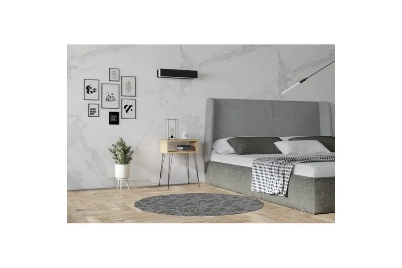 Omren Nattbord 45 cm - Eik/Sort - Møbler - Bord - Avlastningsbord & sidobord - Sengebord & nattbord