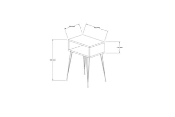 Omren Nattbord 45 cm - Eik/Sort - Møbler - Bord - Avlastningsbord & sidobord - Sengebord & nattbord