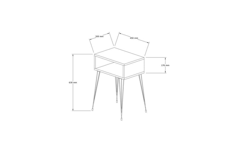 Omren Nattbord 45 cm - Eik/Sort - Møbler - Bord - Avlastningsbord & sidobord - Sengebord & nattbord