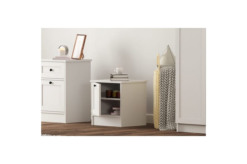 Ovril Nattbord 45 cm - Matt Hvit - Møbler - Bord - Avlastningsbord & sidobord - Sengebord & nattbord