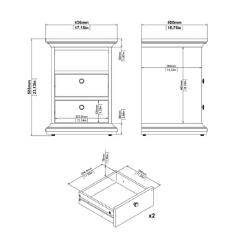 Paris Nattbord 43x40x59 cm - Møbler - Bord - Avlastningsbord & sidobord - Sengebord & nattbord