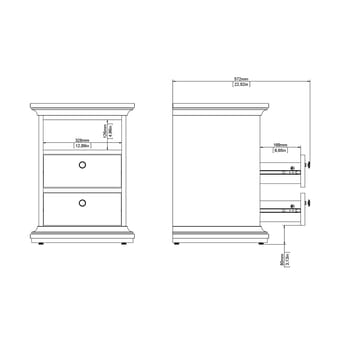 Paris Nattbord 43x40x59 cm - Møbler - Bord - Avlastningsbord & sidobord - Sengebord & nattbord