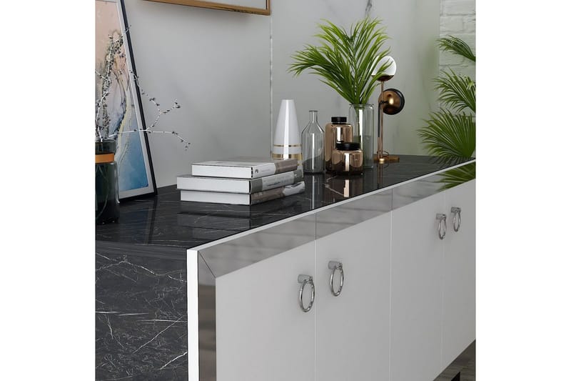 Petrolla Konsollbord 150 cm - Svart/Hvit/Sølv - Møbler - Bord - Avlastningsbord & sidobord - Konsollbord & gangbord