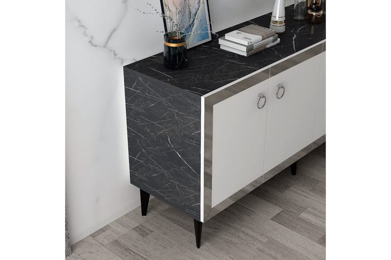 Petrolla Konsollbord 150 cm - Svart/Hvit/Sølv - Møbler - Bord - Avlastningsbord & sidobord - Konsollbord & gangbord
