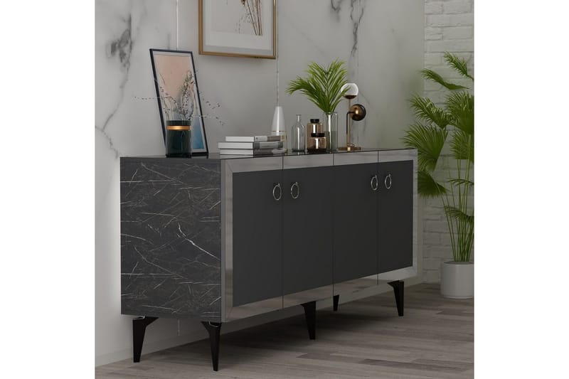 Petrolla Konsollbord 150 cm - Svart/Sølv/Antrasitt - Møbler - Bord - Avlastningsbord & sidobord - Konsollbord & gangbord