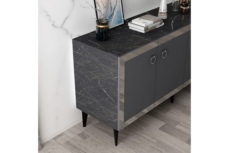 Petrolla Konsollbord 150 cm - Svart/Sølv/Antrasitt - Møbler - Bord - Avlastningsbord & sidobord - Konsollbord & gangbord