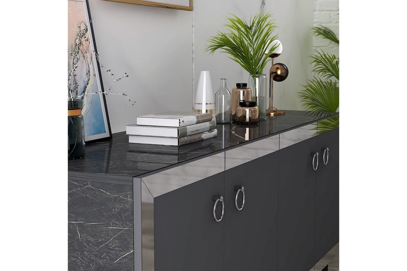 Petrolla Konsollbord 150 cm - Svart/Sølv/Antrasitt - Møbler - Bord - Avlastningsbord & sidobord - Konsollbord & gangbord
