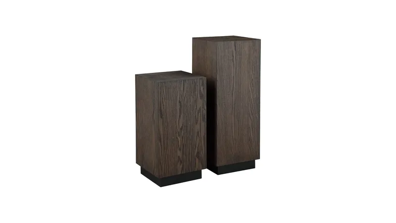 Pidestall Vargen 80 cm - Brunlakkert eik - Møbler - Bord - Avlastningsbord & sidobord - Pidestall & blomsterpidestall