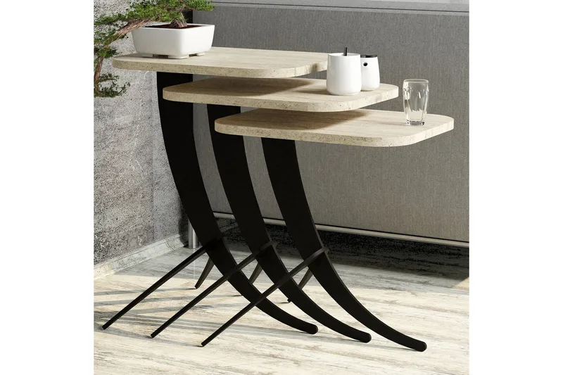 Pion Settbord - Beige - Møbler - Bord - Avlastningsbord & sidobord - Settbord