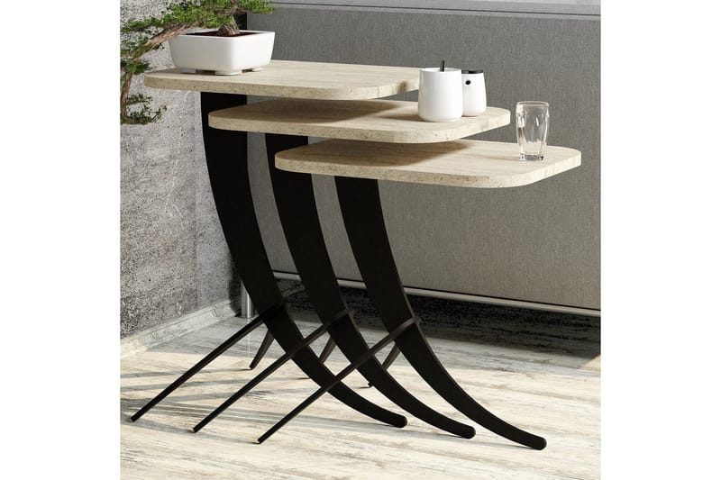 Pion Settbord - Beige - Møbler - Bord - Avlastningsbord & sidobord - Settbord