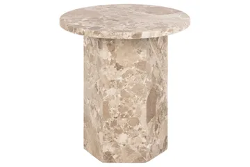 Prisa Rundt Sidebord i Marmorstein 50 cm - Beige - Møbler - Bord - Avlastningsbord & sidobord - Brettbord og småbord