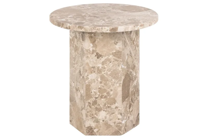 Prisa Rundt Sidebord i Marmorstein 50 cm - Beige - Møbler - Bord - Avlastningsbord & sidobord - Brettbord og småbord