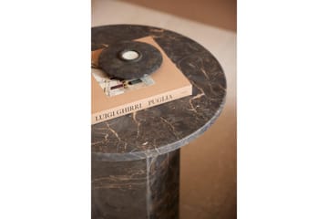 Prisa Rundt Sidebord i Marmorstein 50 cm - Grå / Brun - Møbler - Bord - Avlastningsbord & sidobord - Lampebord & sidebord