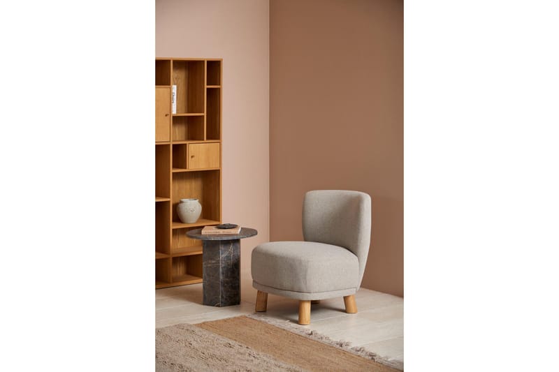 Prisa Rundt Sidebord i Marmorstein 50 cm - Grå / Brun - Møbler - Bord - Avlastningsbord & sidobord - Lampebord & sidebord