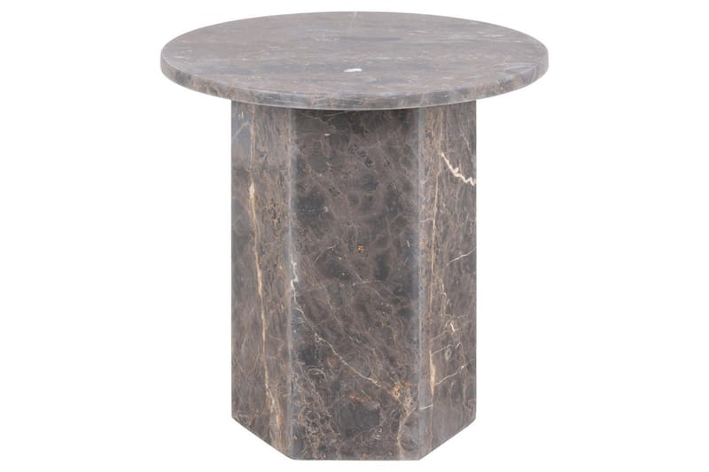 Prisa Rundt Sidebord i Marmorstein 50 cm - Grå / Brun - Møbler - Bord - Avlastningsbord & sidobord - Lampebord & sidebord
