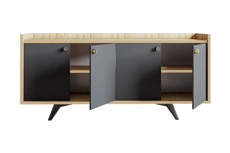 Qeleddun Avlastningsbord 150 cm - Antrasitt/Natur - Møbler - Bord - Avlastningsbord & sidobord - Konsollbord & gangbord