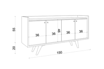 Qeleddun Avlastningsbord 150 cm - Antrasitt/Natur - Møbler - Bord - Avlastningsbord & sidobord - Konsollbord & gangbord