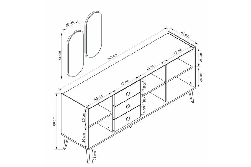 Ralor Konsollbord 180 cm - Hvit - Møbler - Bord - Avlastningsbord & sidobord - Konsollbord & gangbord