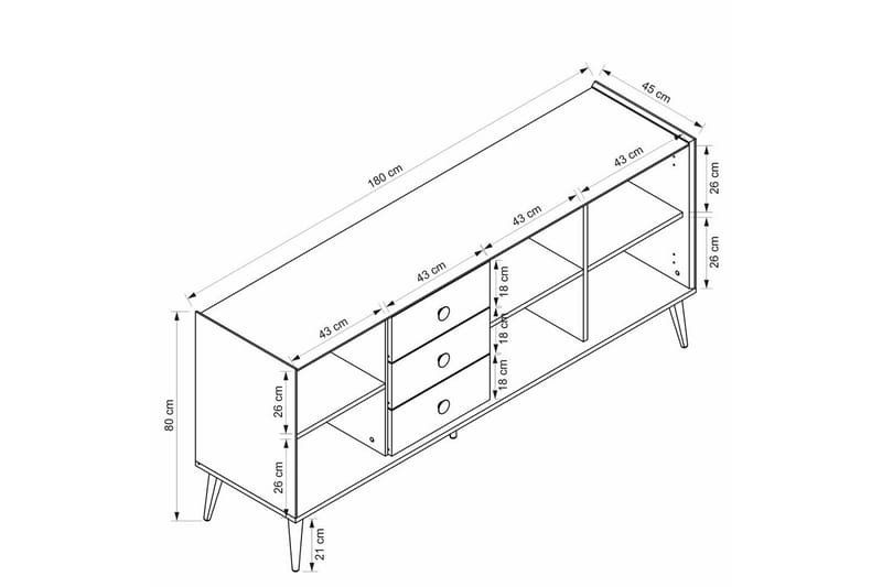 Ralor Konsollbord 180 cm - Hvit - Møbler - Bord - Avlastningsbord & sidobord - Konsollbord & gangbord