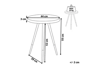 Ramonia Sidebord 44 cm - Mørkt tre/Svart/Gull - Møbler - Bord - Avlastningsbord & sidobord - Lampebord & sidebord