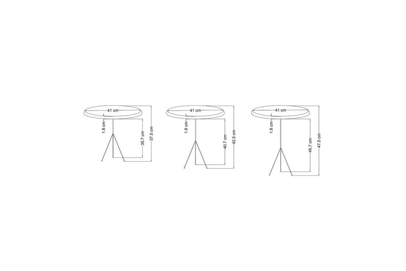 Ranko Hekkebord 41 cm - Brun/Cremehvit/Antrasitt - Møbler - Bord - Avlastningsbord & sidobord - Settbord