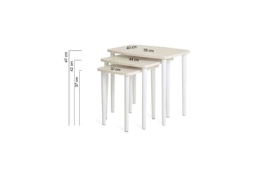 Ranko Hekkebord 58 cm - Cremehvit - Møbler - Bord - Avlastningsbord & sidobord - Settbord