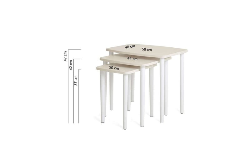 Ranko Hekkebord 58 cm - Cremehvit - Møbler - Bord - Avlastningsbord & sidobord - Settbord